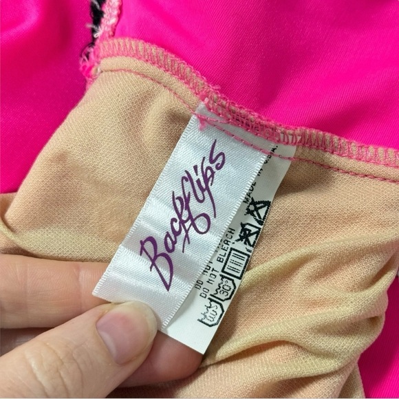 Vintage Backflips One piece Swimsuit Barbie Pink Sz Medium Neon - Picture 6 of 7